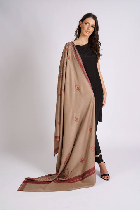 Burooj Women's brown Wool blend Shawl