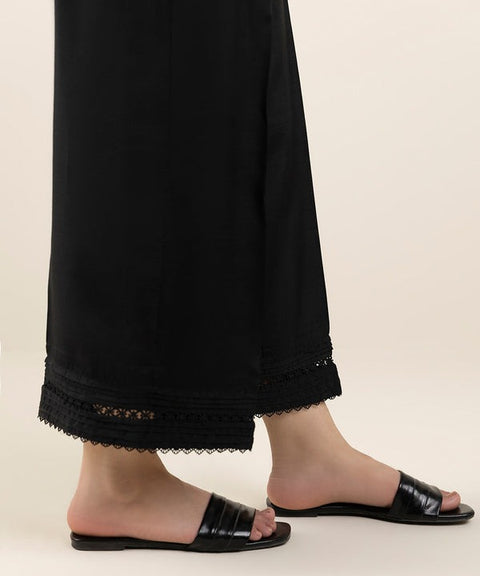 Sapphire Black Raw Silk Culottes