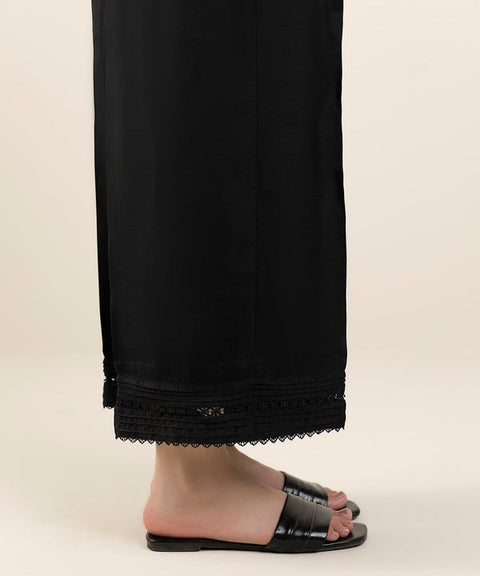 Sapphire Black Raw Silk Culottes