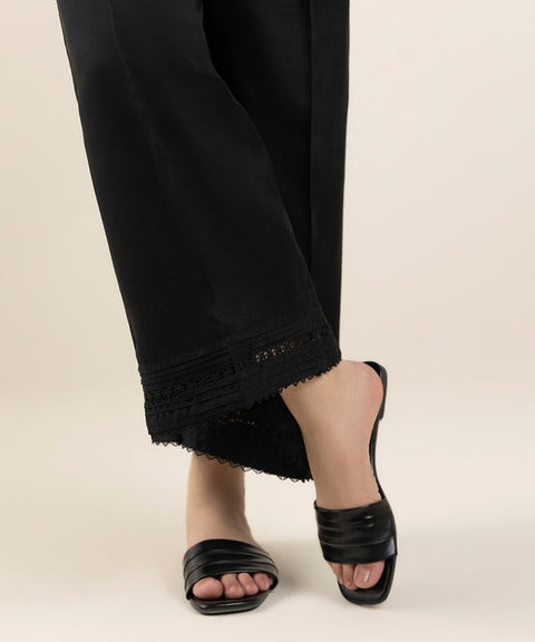 Sapphire Black Raw Silk Culottes