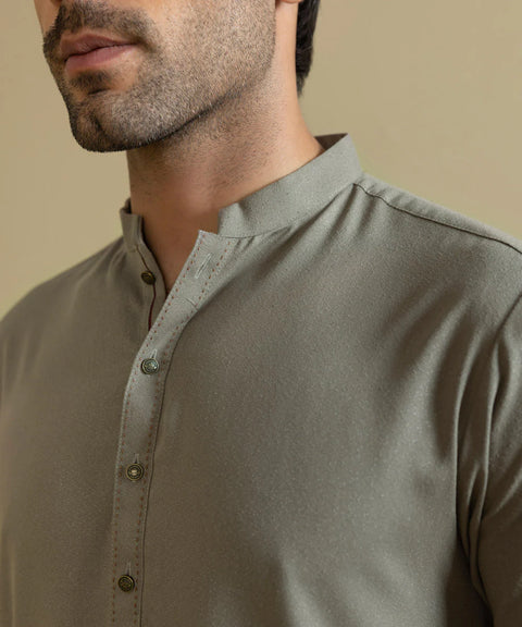 Burooj Man Olive Ayudhiya Shalwar Kameez Regular Fit