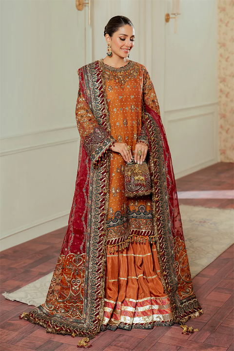 BAROQUE EMBROIDERED NET CH13-01 STITCHED