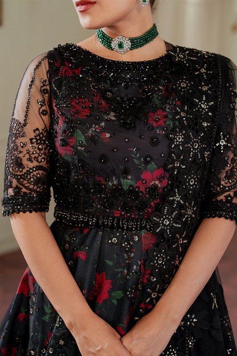 BAROQUE EMBROIDERED NET CH13-05 STITCHED