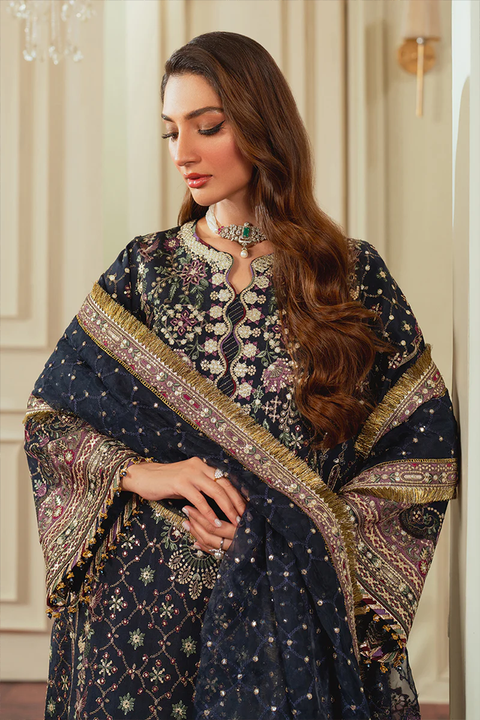 BAROQUE EMBROIDERED SILK CH13-07 STITCHED