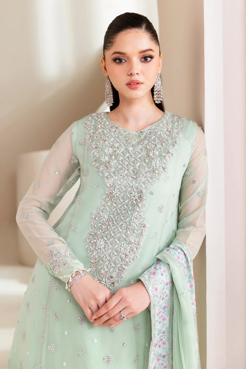 Mint Green Embroidered Chiffon RTW 3pc