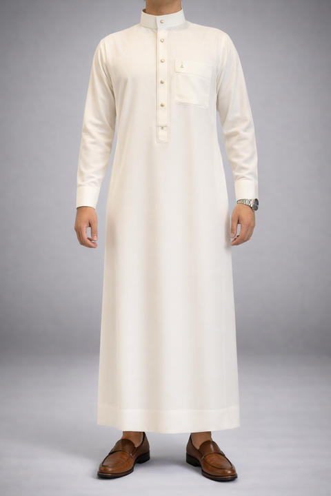 Burooj Man Ameer Luxe Off White Premium Jubbah / Thobe