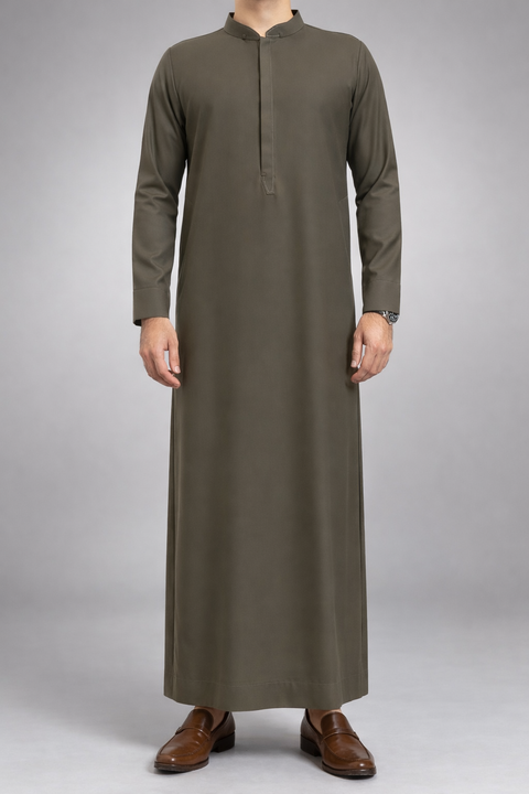 Burooj Man Khaki Green Premium Jubbah / Thobe