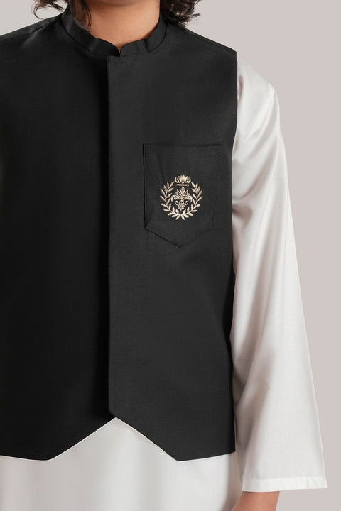 Black Motif Boys Waistcoat