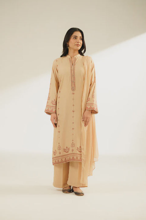 Skin 3 Piece Lawn Karandi Embroidered Suit 3pc