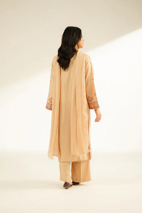 Skin 3 Piece Lawn Karandi Embroidered Suit 3pc