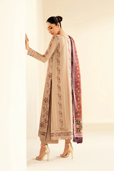 Beige Cross Stitch Embroidered Suit RTW 3 Piece