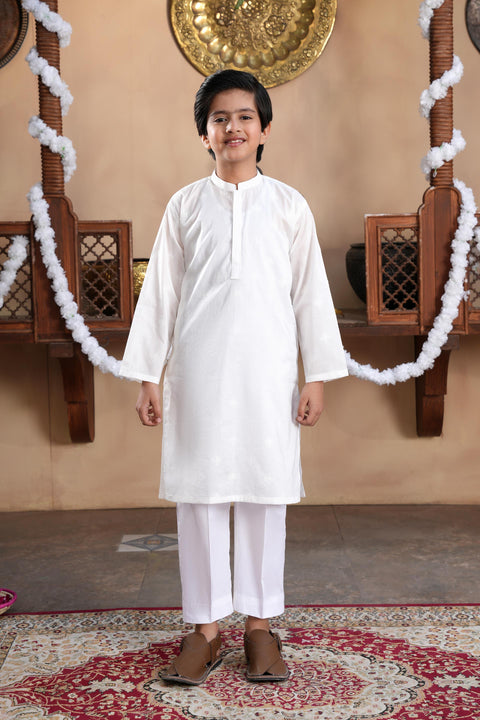 White Embroidered Kurta Trouser