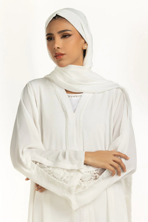 Georgette Embellished Abaya With Scarf
