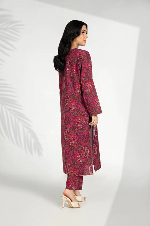Floral Printed Slub Khaddar Shirt & Trouser 2 Pc