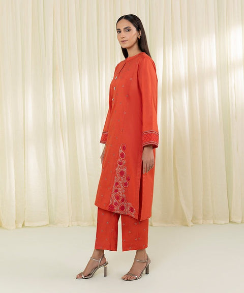 Sapphire 2 Piece - Rust Embroidered Lawn Suit