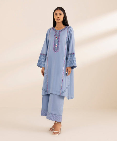 Sapphire 2 Piece Blue Embroidered Suit