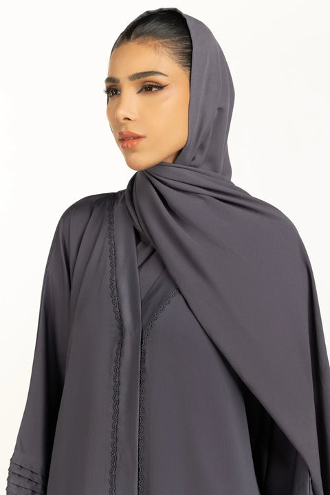 Viscose Georgette Embroidered Abaya With Embroidered Scarf