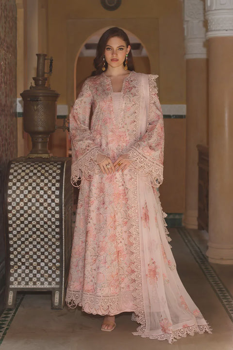 Bareeze Unstitched Pastal Floral Bloom 3-Piece