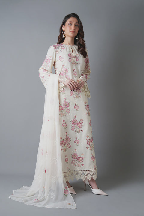 Bareeze Unstitched Lawn Karandi BLOSSOM BEAUTY 3pc