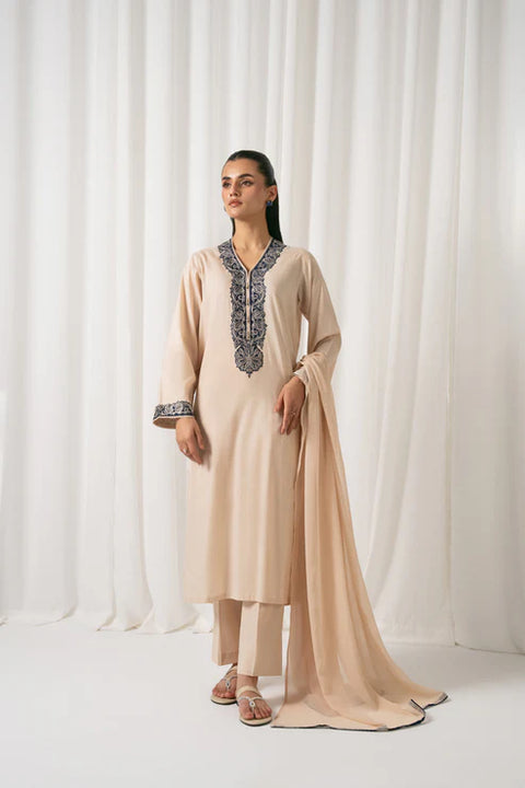 Skim and Blue 3 Piece Lawn Embroidered Suit 3pc