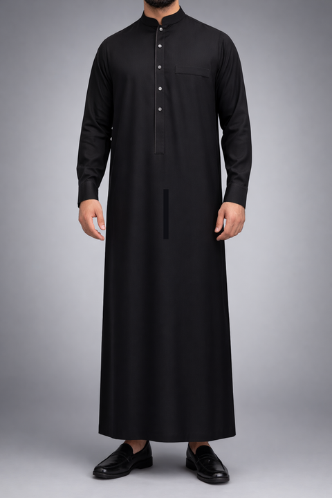Burooj Man Black Sutoor Jubbah