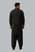 Burooj Man Black Wool Blended Pleated Waistcoat Regular Fit