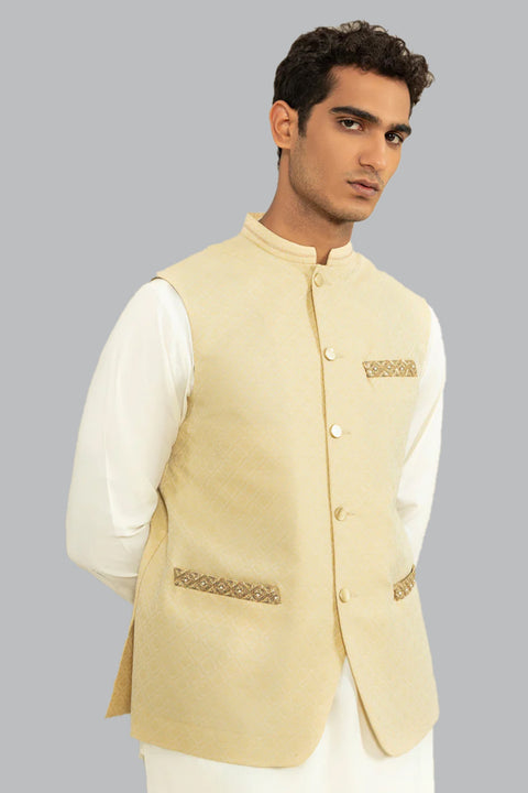 Burooj Man Embroidered Jamawar Waistcoat Regular Fit