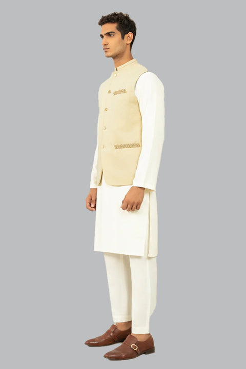 Burooj Man Embroidered Jamawar Waistcoat Regular Fit