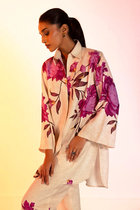 Sana Safinaz Blended Jacquard Printed Shirt + Culotte