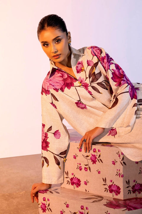 Sana Safinaz Blended Jacquard Printed Shirt + Culotte