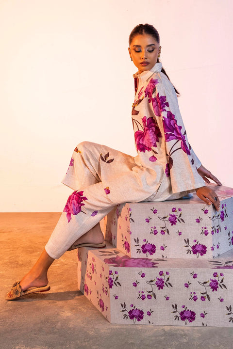 Sana Safinaz Blended Jacquard Printed Shirt + Culotte