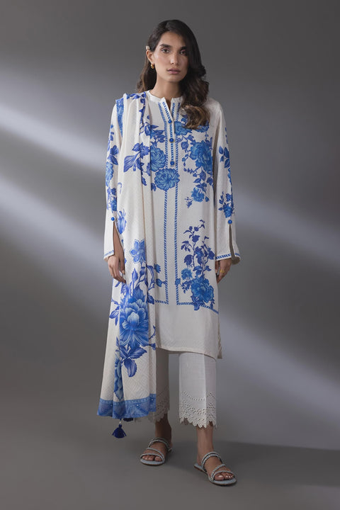 Sana Safinaz RTW 25 Printed Linen Shirt + Dupatta