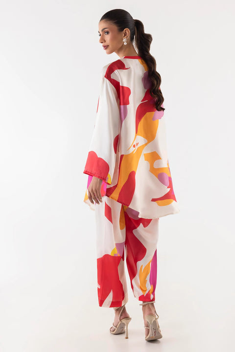 Sana Safinaz Satin Printed Shirt + Culotte