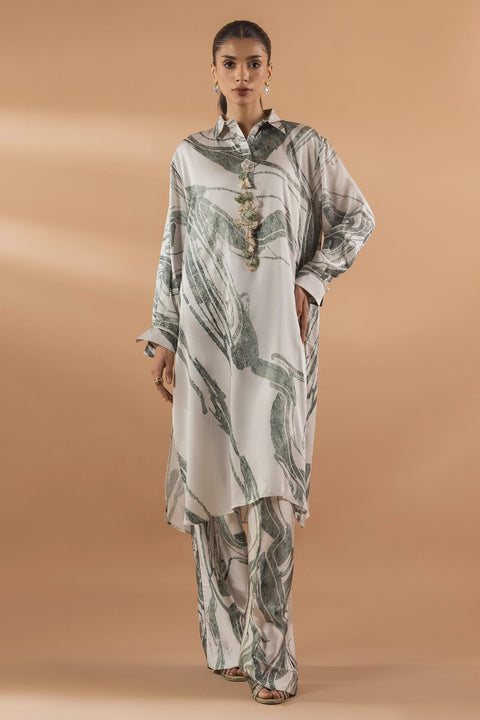 Sana Safinaz RTW 25 Satin Shirt + Bottom