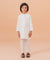 Boys White Embroidered Jacqurad Kurta trouser 2pc