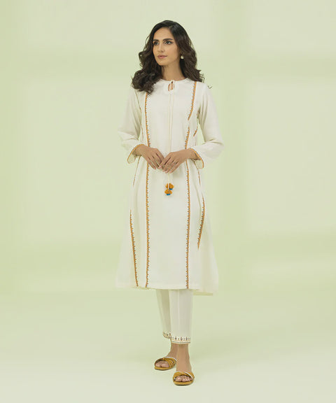 Sapphire 1 Piece Off White Embroidered Kurti