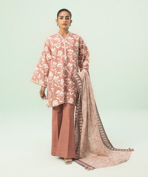 Sapphire 2 Piece - Printed Khaddar Shirt & Dupata