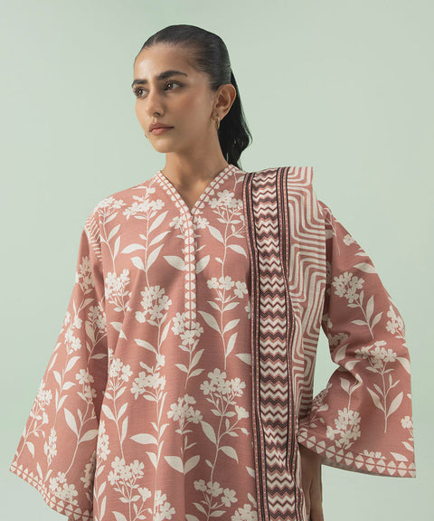 Sapphire 2 Piece - Printed Khaddar Shirt & Dupata