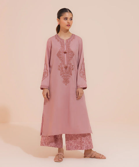 Sapphire Textured Cotton 2-Piece Straight Kurta with Trousers