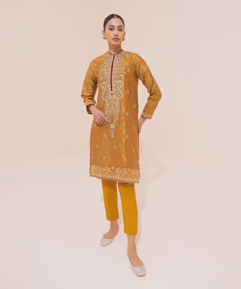 Sapphire Mustard Kota Jacquard Kurta
