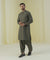 Burooj Man Olive Green Embroidered Wash & Wear Shalwar Kameez Regular Fit