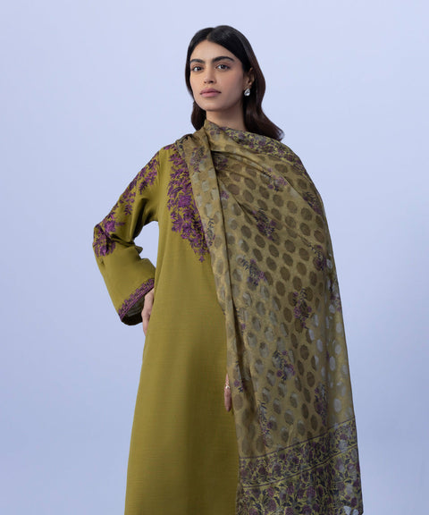 Sapphire 3 Piece - Embroidered Khaddar Suit