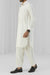 Burooj Man Egg white Poly Modal Collar Suit Regular Fit