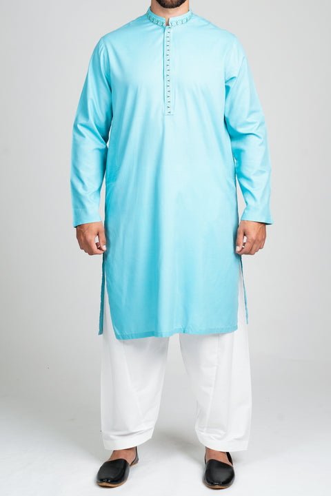 Burooj Men's Light Blue Kurta/Shalwar