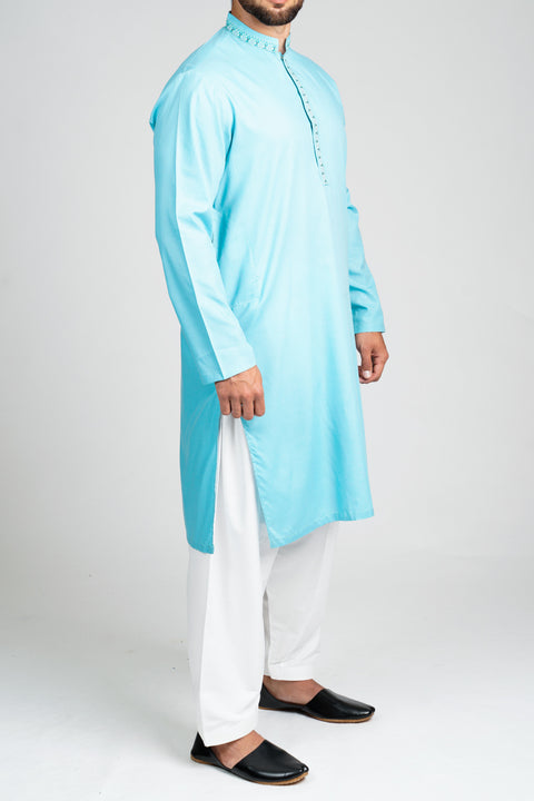 Burooj Men's Light Blue Kurta/Shalwar
