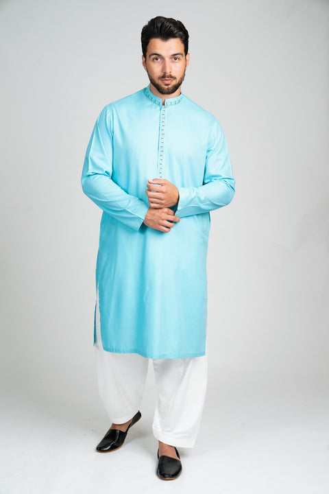 Burooj Men's Light Blue Kurta/Shalwar