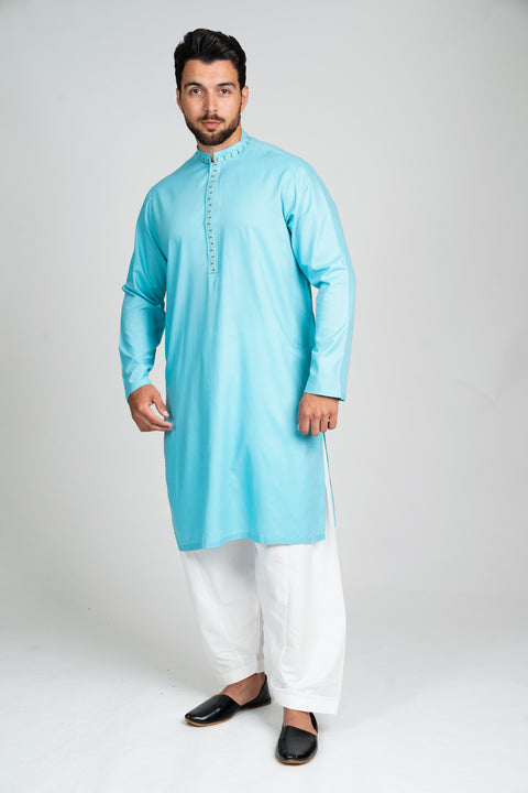 Burooj Men's Light Blue Kurta/Shalwar