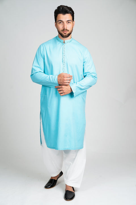 Burooj Men's Light Blue Kurta/Shalwar