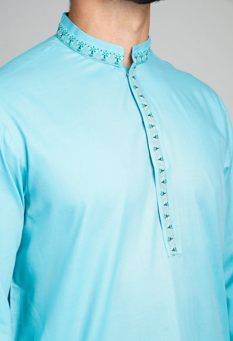 Burooj Men's Light Blue Kurta/Shalwar
