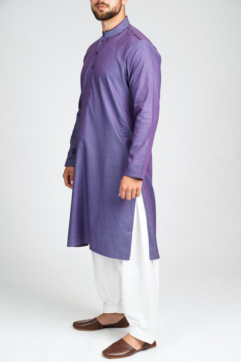 Burooj Men's two tone Purple Kurta/shalwar